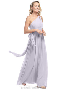 Lesly A-Line/Princess Natural Waist Floor Length Short Sleeves V-Neck Bridesmaid Dresses