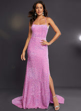 Load image into Gallery viewer, Sweep Prom Dresses Trumpet/Mermaid Jocelynn Square Sequined Train