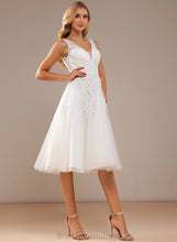 Load image into Gallery viewer, Lace Dress Wedding Dresses Tulle A-Line Wedding Yamilet Knee-Length V-neck