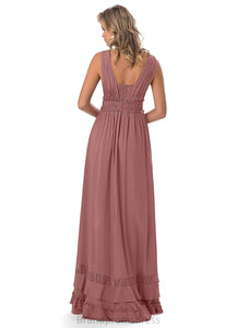 Guadalupe Natural Waist Sleeveless Floor Length Spaghetti Staps A-Line/Princess Bridesmaid Dresses