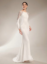 Load image into Gallery viewer, With Brylee Train Wedding Wedding Dresses Court Neck Lace Trumpet/Mermaid Dress Scoop