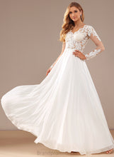 Load image into Gallery viewer, Chiffon Wedding Wedding Dresses A-Line With Dress Sequins Lace Floor-Length V-neck Tania
