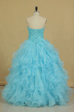 Load image into Gallery viewer, 2022 Sweetheart Beaded Bodice Organza Quinceanera Dresses Floor Length