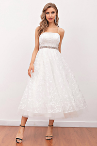 White Midi Prom Jayla Lace Homecoming Dresses Dress
