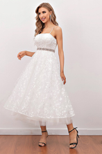 Load image into Gallery viewer, White Midi Prom Jayla Lace Homecoming Dresses Dress