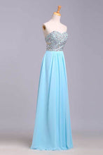 Load image into Gallery viewer, 2024 Big Clearance Prom Dresses A-Line Sweetheart Chiffon Floor Length With Beading/Sequins