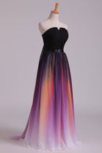 Load image into Gallery viewer, 2022 Prom Dresses A Line Sweetheart Sweep/Brush Chiffon Multi Color Ship Today