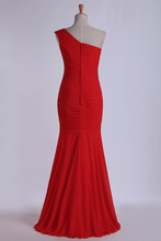 Load image into Gallery viewer, 2022 Bridesmaid Dresses One Shoulder Trumpet/Mermaid Chiffon Floor Length