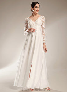 Wedding Dresses A-Line Kristina Floor-Length V-neck Lace Dress Wedding Chiffon