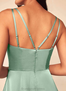 Lana Sleeveless A-Line/Princess Natural Waist Floor Length Spaghetti Staps Off The Shoulder Bridesmaid Dresses