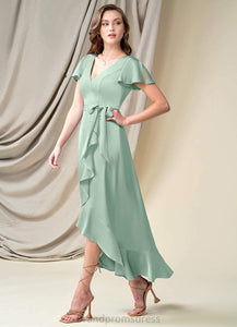 Lillian Sleeveless Spaghetti Staps Floor Length Natural Waist A-Line/Princess Bridesmaid Dresses