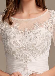 Lace Asymmetrical With A-Line Wedding Dresses Dress Chiffon Illusion Wedding Finley
