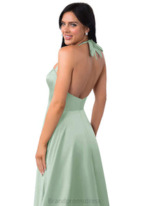 Haylee Natural Waist A-Line/Princess Floor Length Sleeveless One Shoulder Bridesmaid Dresses