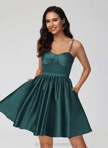 Homecoming Dresses Anabel With A-Line Satin Short/Mini Sweetheart Dress Pockets Homecoming