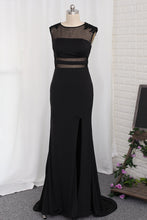 Load image into Gallery viewer, 2024 Spandex Evening Dresses Mermaid Scoop With Applique And Slit