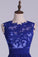 2022 Homecoming Dresses Scoop Chiffon Dark Royal Blue Short