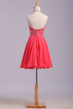 Load image into Gallery viewer, 2022 Halter A Line Sexy And Cute Homecoming Dress Short/Mini Chiffon&amp;Tulle Beaded