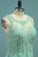 2024 Prom Dresses Mermaid Scoop Spandex With Applique Sweep Train