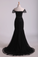 2024 Off The Shoulder Prom Dresses Mermaid Train Floor Length With Beading