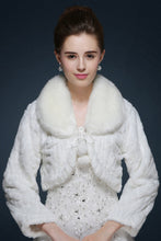 Load image into Gallery viewer, Wedding Faux Fur Shrugs Long Sleeves Wedding Wraps