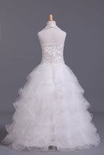 Load image into Gallery viewer, 2024 Lovely Flower Girl Dresses Ball Gown Halter Tulle