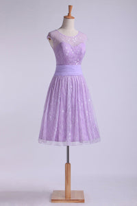2024 Homecoming Dresses Scoop A Line Lace With Ruffles