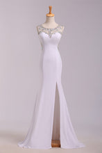 Load image into Gallery viewer, 2022 New Arrival Prom Dresses Scoop Neckline Sheath/Column Floor Length Fast Delivery