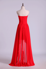 Load image into Gallery viewer, 2022 High Low Sweetheart A Line Pleated Bodice Flowing Chiffon Skirt