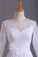 2024 Bateau 3/4 Length Sleeve A Line Wedding Dresses Chiffon With Applique & Handmade Flower