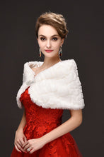 Load image into Gallery viewer, Fabulous White Faux Fur Wedding Wrap With Beads