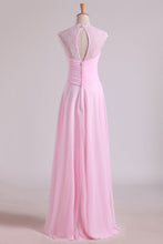 Load image into Gallery viewer, 2022 V-Neck Bridesmaid Dresses A-Line Floor-Length With Ruffles