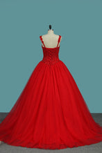 Load image into Gallery viewer, 2024 Ball Gown Straps Quinceanera Dresses Beade Bodice Tulle
