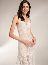 Load image into Gallery viewer, Sheath/Column V-neck Wedding Floor-Length Jeanie Lace Wedding Dresses Dress