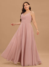 Load image into Gallery viewer, Prom Dresses Floor-Length With Maureen Pleated Chiffon A-Line V-neck