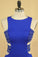 2022 Plus Size New Arrival Scoop Prom Dresses Dark Royal Blue Mermaid Spandex With Beading Sweep Train
