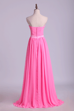 Load image into Gallery viewer, 2022 Prom Dresses A Line Floor Length Sweetheart Chiffon Belt Discount Price