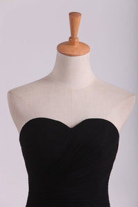 2022 Black Sweetheart Ruffled Bodice Evening Dresses Tulle Floor Length Mermaid