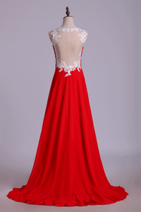2024 Prom Dresses Straps A Line Floor Length With Applique