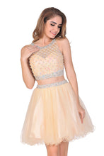 Load image into Gallery viewer, 2024 A-Line Homecoming Dresses Short/Mini Scoop Beaded Bodice Tulle