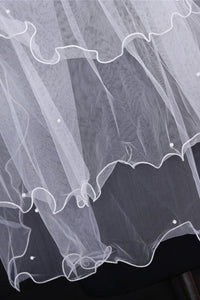 Four-Tier Elbow Length Bridal Veils With Scalloped Edge