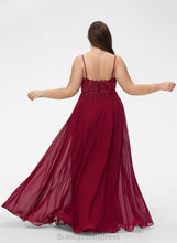 Load image into Gallery viewer, Floor-Length V-neck Anne Prom Dresses Chiffon A-Line Lace With Sequins