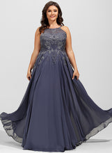 Load image into Gallery viewer, Chiffon Scoop Sequins Prom Dresses A-Line Floor-Length Maggie With Lace