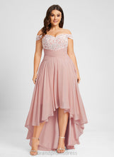 Load image into Gallery viewer, Off-the-Shoulder Asymmetrical Chiffon A-Line Aracely With Pleated Lace Prom Dresses