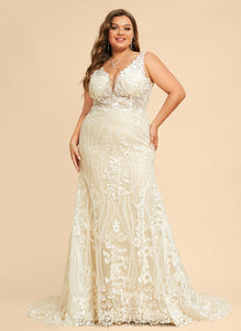 Train Tulle Lace Ali Dress Chapel Wedding Dresses Wedding V-neck Trumpet/Mermaid