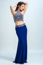 Load image into Gallery viewer, 2022 Halter Prom Dresses Beaded Bodice With Slit