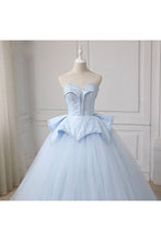 Load image into Gallery viewer, Sweetheart Ball Gown Beading Tulle Prom Dress, Court Train Quinceanera Dress