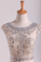 2024 Two-Piece Scoop Column Prom Dresses Beaded Bodice Chiffon