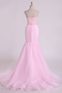 2024 Sweetheart Prom Dresses Mermaid/Trumpet With Applique Court Train