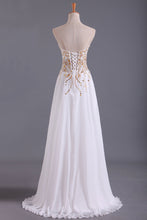 Load image into Gallery viewer, 2022 Sweetheart Prom Dresses A Line Chiffon With Beading Floor Length