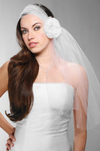 Load image into Gallery viewer, Elbow Length Wedding Veils With Handmade Flower Cut Edge V053
